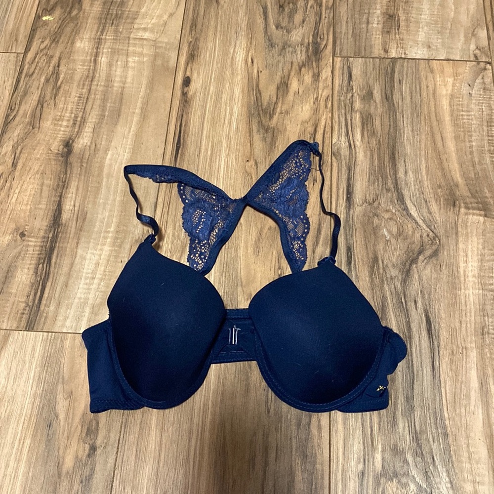 Navy Blue front clip face bra
